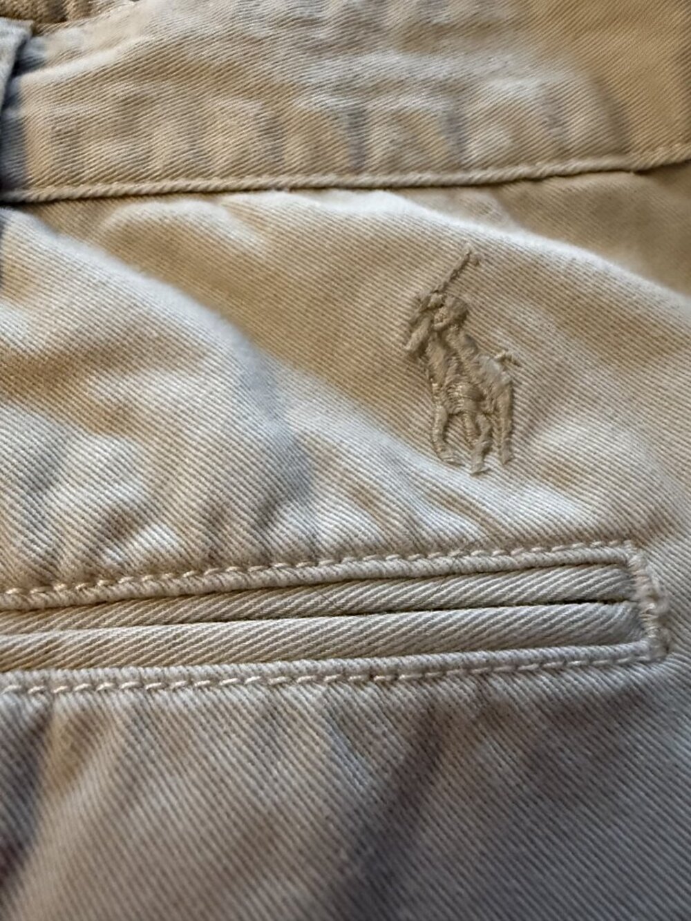 Polo Ralph Lauren Mens Classic Tan Khaki Chino Shorts Cotton Twill Flat Front 42 - Picture 6 of 13